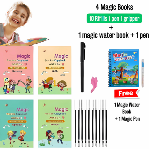 Magic practice book, Magic Book for Kids, Calligraphy Books for Kids